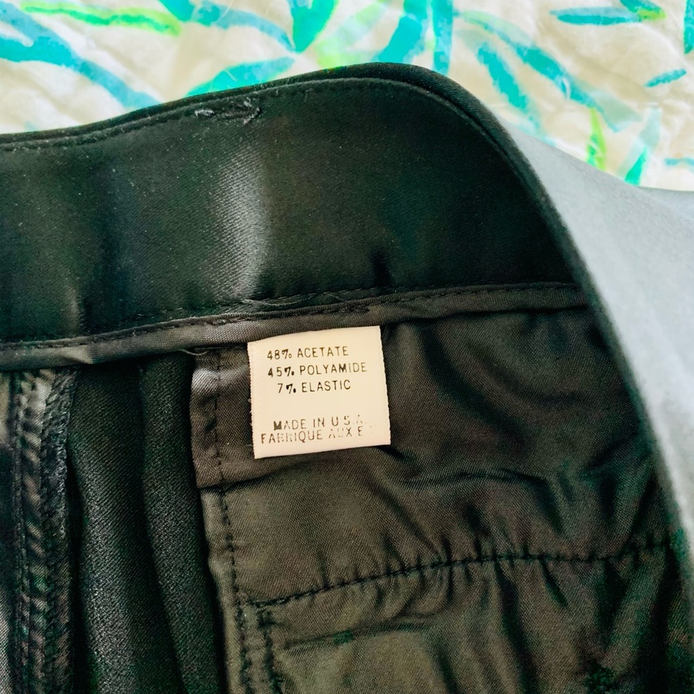 NWT Theory Black Satin Wide Leg Mid Rise Pants 6 - Picture 11 of 13